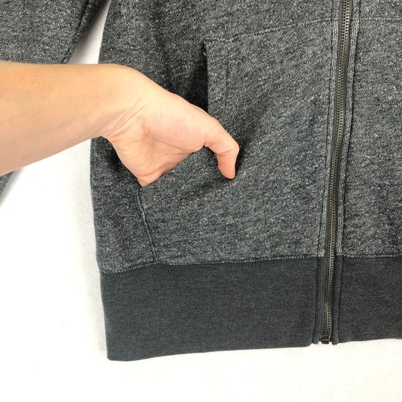 Toms Women's Size Small Dark Grey Full Zip Long Sleeve Logo Front Hoodie Jacket - Picture 4 of 10